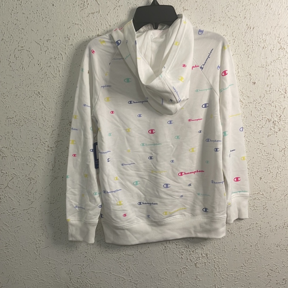 Champion Girls' Multicolor Logo Script French Terry Pullover Hoodie - Picture 4 of 8